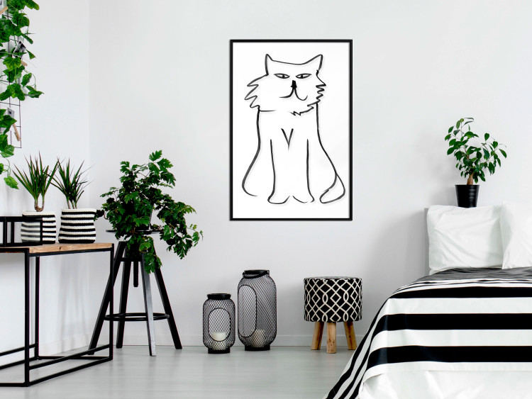 Wall Poster I'm Watching You! - black and white simple line art with an animal motif 119272 additionalImage 5