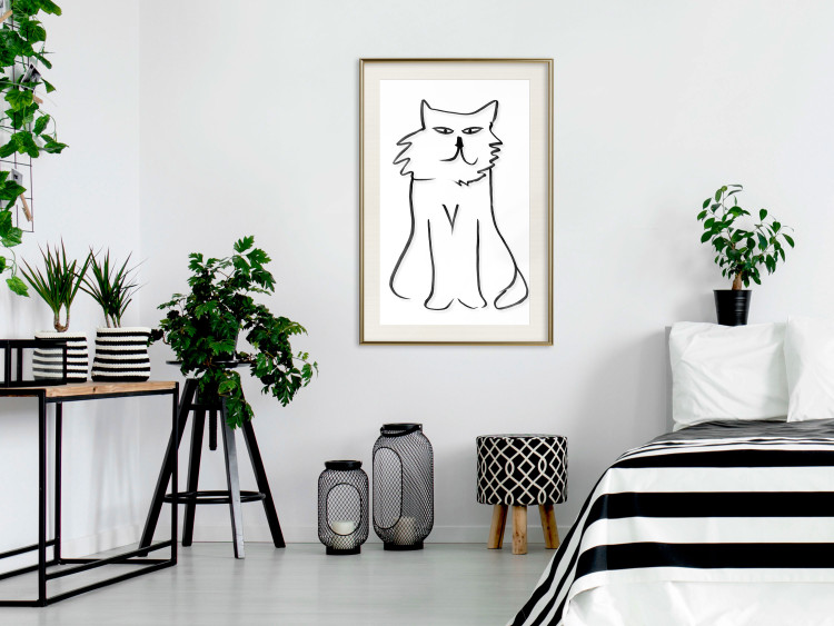 Wall Poster I'm Watching You! - black and white simple line art with an animal motif 119272 additionalImage 21