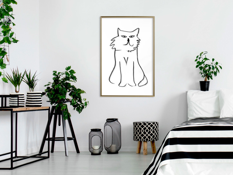 Wall Poster I'm Watching You! - black and white simple line art with an animal motif 119272 additionalImage 15