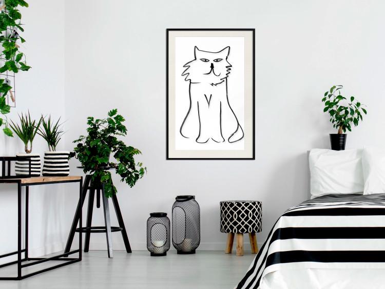 Wall Poster I'm Watching You! - black and white simple line art with an animal motif 119272 additionalImage 22