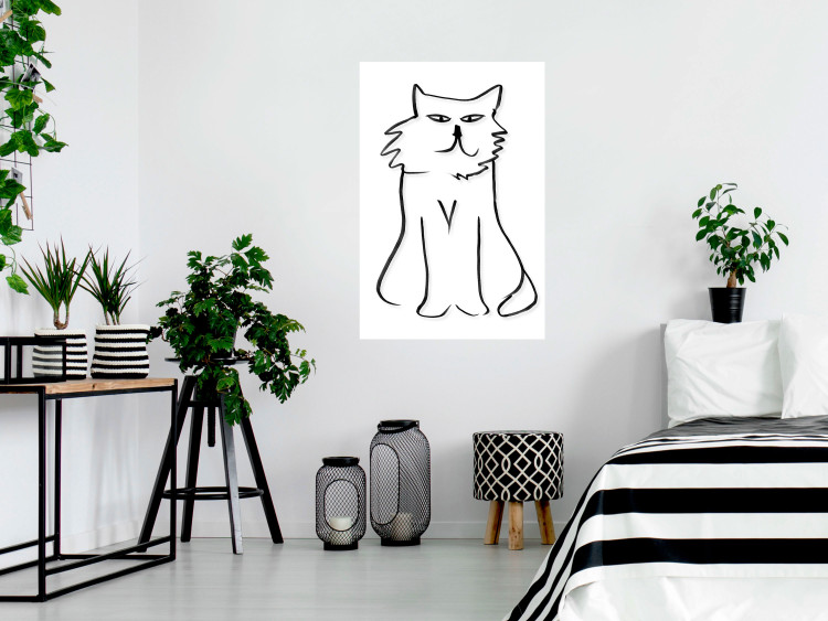 Wall Poster I'm Watching You! - black and white simple line art with an animal motif 119272 additionalImage 23