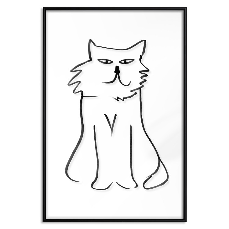 Wall Poster I'm Watching You! - black and white simple line art with an animal motif 119272 additionalImage 17