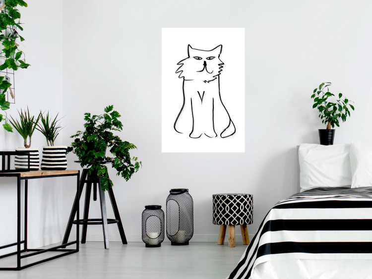Wall Poster I'm Watching You! - black and white simple line art with an animal motif 119272 additionalImage 4