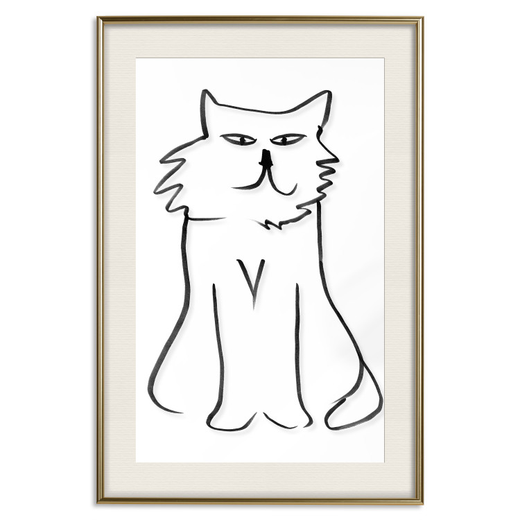 Wall Poster I'm Watching You! - black and white simple line art with an animal motif 119272 additionalImage 19