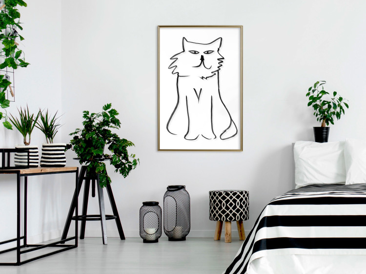 Wall Poster I'm Watching You! - black and white simple line art with an animal motif 119272 additionalImage 7
