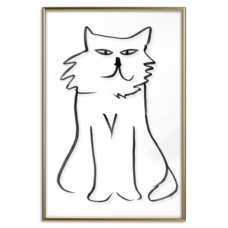 Wall Poster I'm Watching You! - black and white simple line art with an animal motif 119272 additionalImage 20