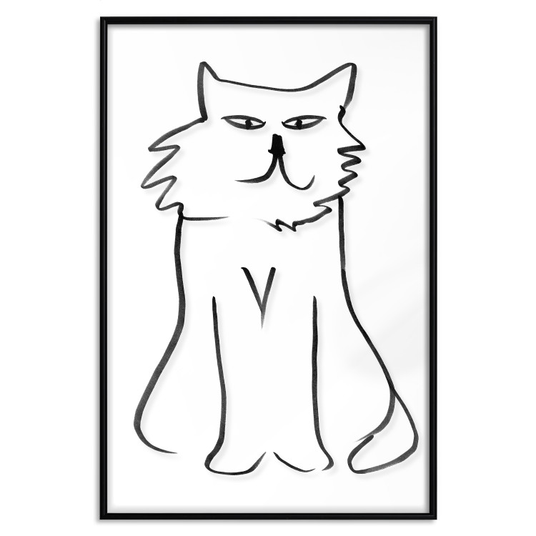 Wall Poster I'm Watching You! - black and white simple line art with an animal motif 119272 additionalImage 24