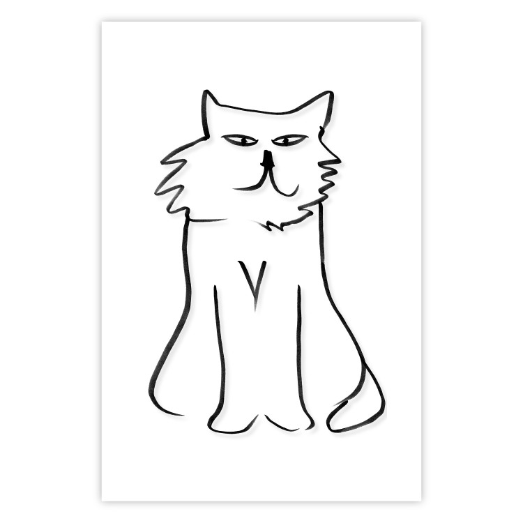 Wall Poster I'm Watching You! - black and white simple line art with an animal motif 119272 additionalImage 25