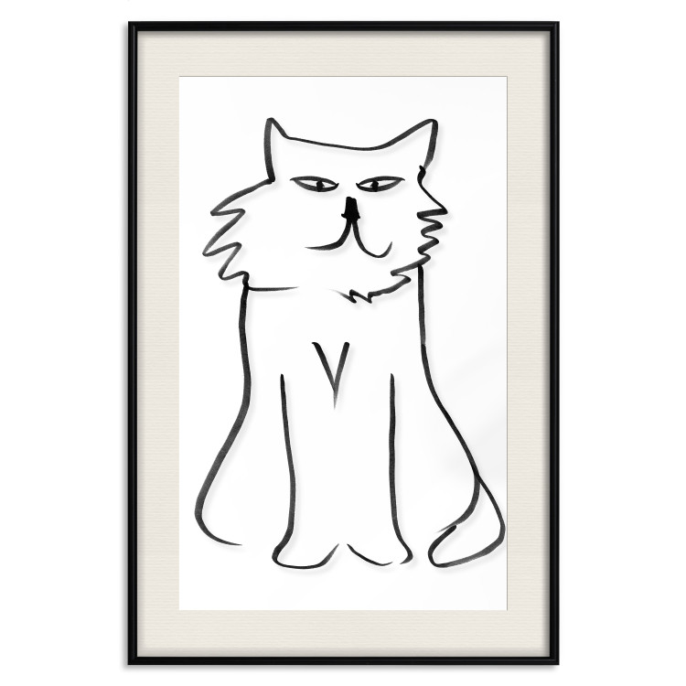 Wall Poster I'm Watching You! - black and white simple line art with an animal motif 119272 additionalImage 18