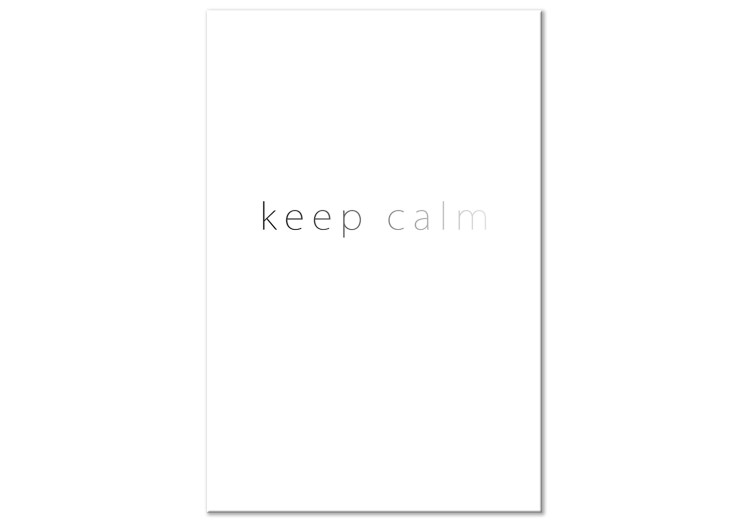Canvas Print Feel the silence - a minimalist lettering in English on white 122872