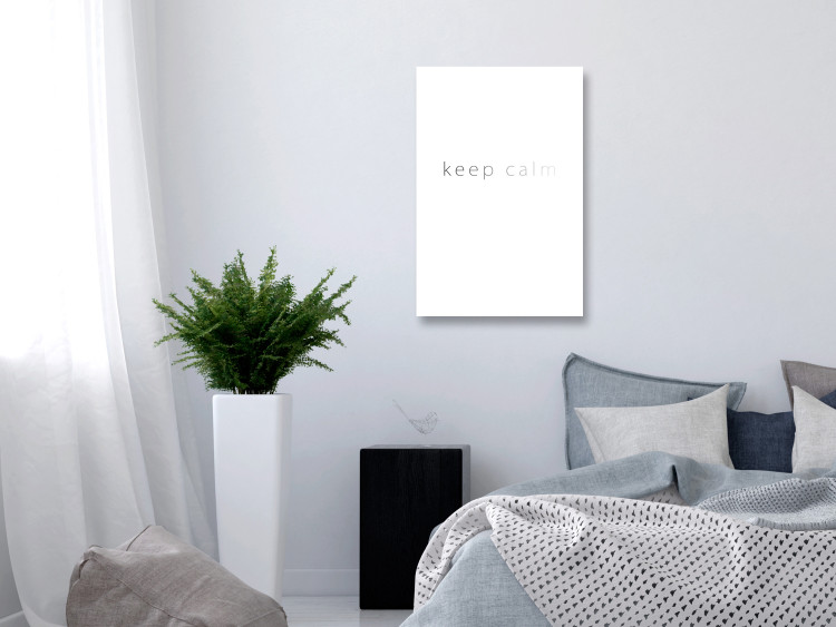 Canvas Print Feel the silence - a minimalist lettering in English on white 122872 additionalImage 3