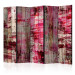 Room Divider Screen Abstract Wood II - wooden boards with abstract painting 122972