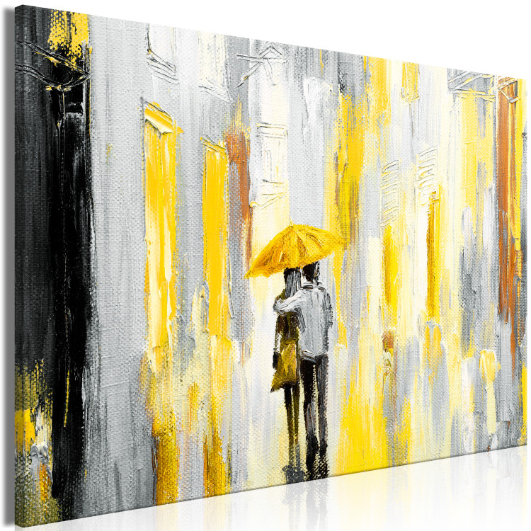 Canvas Art Print Umbrella in Love (1 Part) Wide Yellow 123072 additionalImage 2