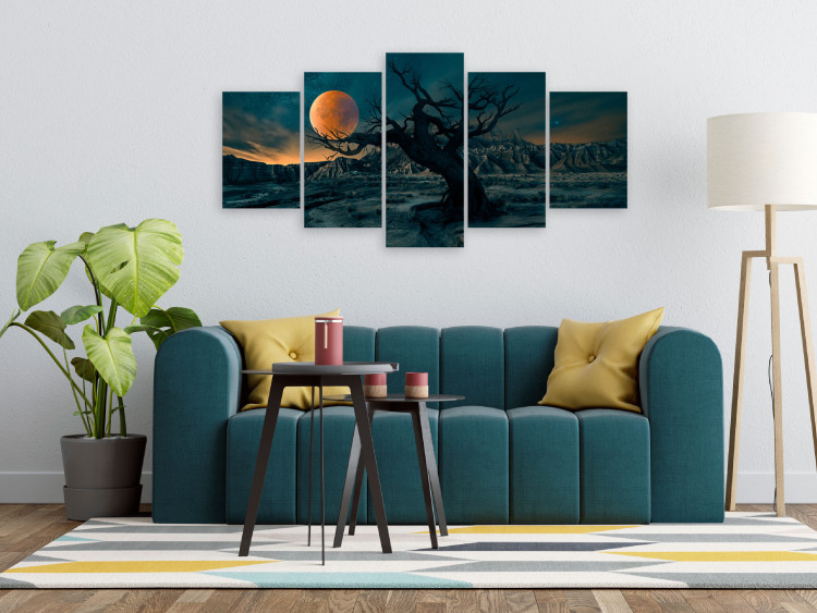 Canvas Print Twilight Time (5 Parts) Wide Green 123672 additionalImage 3