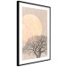 Wall Poster Morning Full Moon - tree and yellow moon on fabric texture 123772 additionalThumb 13