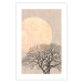 Wall Poster Morning Full Moon - tree and yellow moon on fabric texture 123772 additionalThumb 19