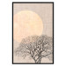Wall Poster Morning Full Moon - tree and yellow moon on fabric texture 123772 additionalThumb 24