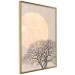 Wall Poster Morning Full Moon - tree and yellow moon on fabric texture 123772 additionalThumb 14