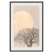 Wall Poster Morning Full Moon - tree and yellow moon on fabric texture 123772 additionalThumb 18