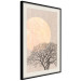 Wall Poster Morning Full Moon - tree and yellow moon on fabric texture 123772 additionalThumb 3