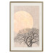 Wall Poster Morning Full Moon - tree and yellow moon on fabric texture 123772 additionalThumb 19