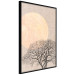 Wall Poster Morning Full Moon - tree and yellow moon on fabric texture 123772 additionalThumb 12