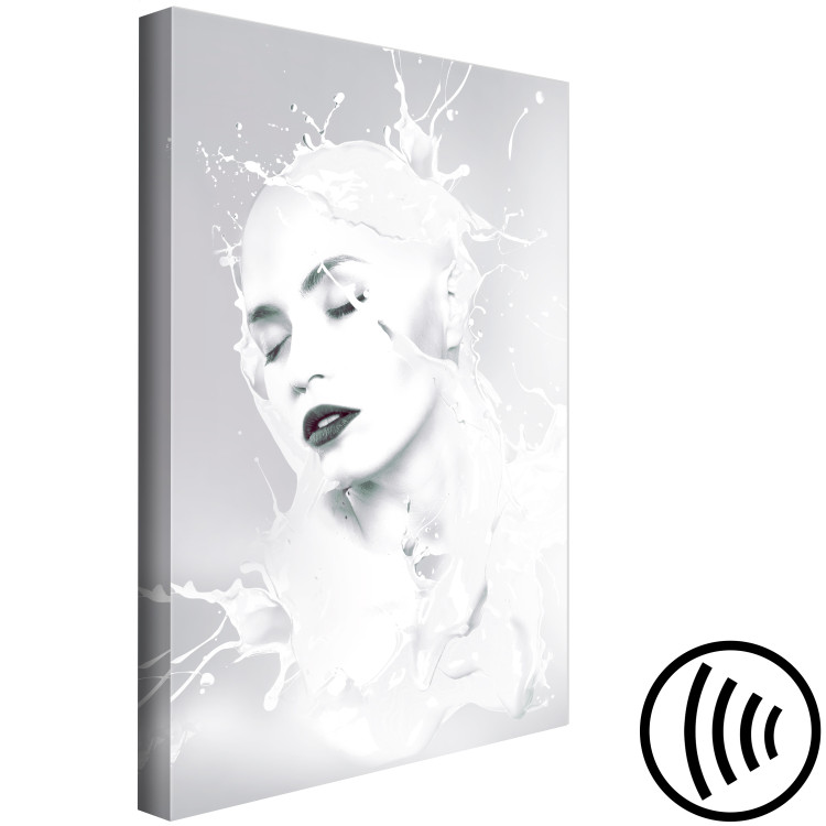 Canvas Art Print Woman bathed in milk - an abstract composition on grey background 124472 additionalImage 6