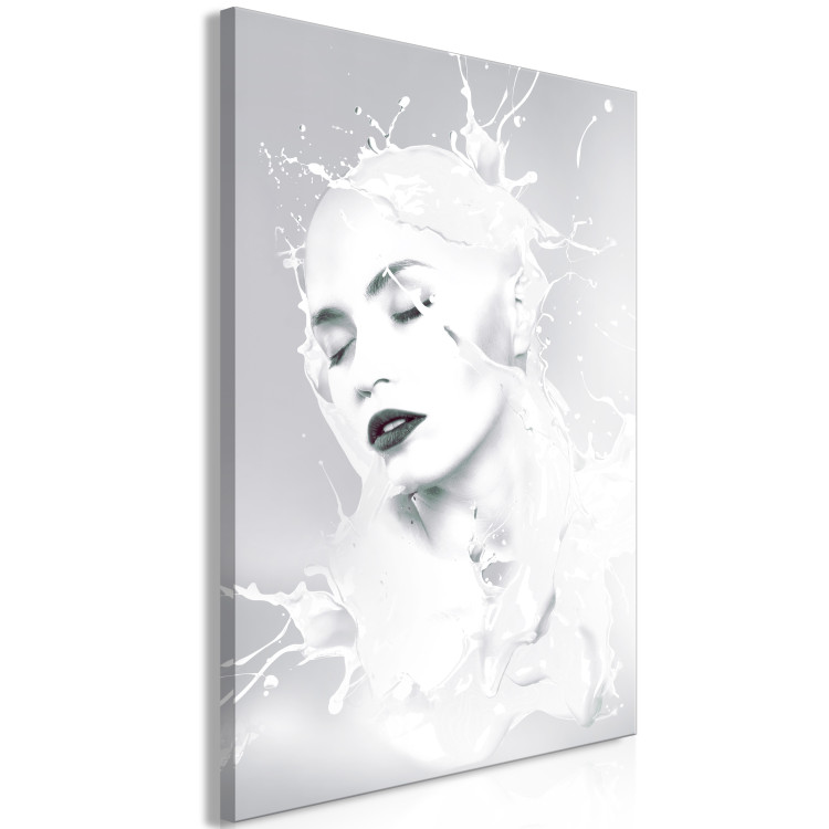Canvas Art Print Woman bathed in milk - an abstract composition on grey background 124472 additionalImage 2