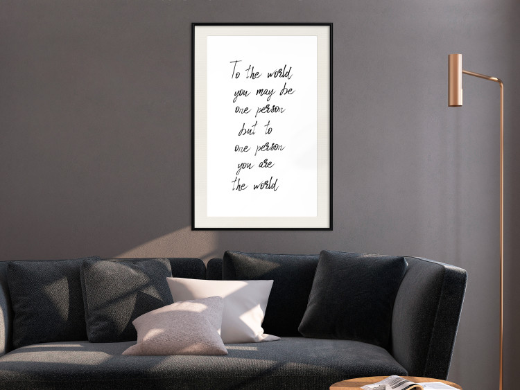 Wall Poster You Are My World - English quote on a contrasting white background 125272 additionalImage 22