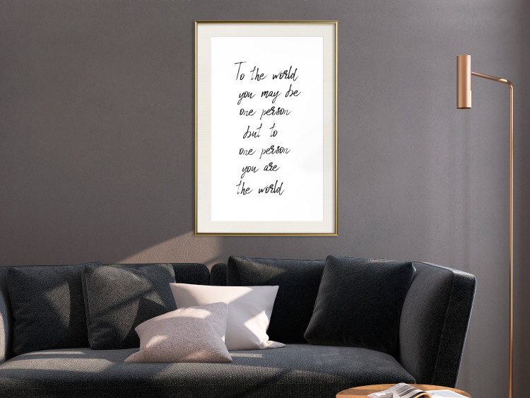 Wall Poster You Are My World - English quote on a contrasting white background 125272 additionalImage 21