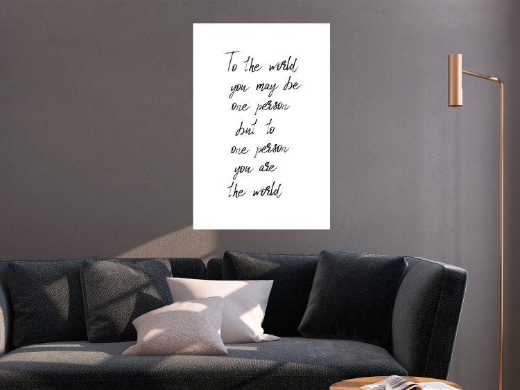 Wall Poster You Are My World - English quote on a contrasting white background 125272 additionalImage 23