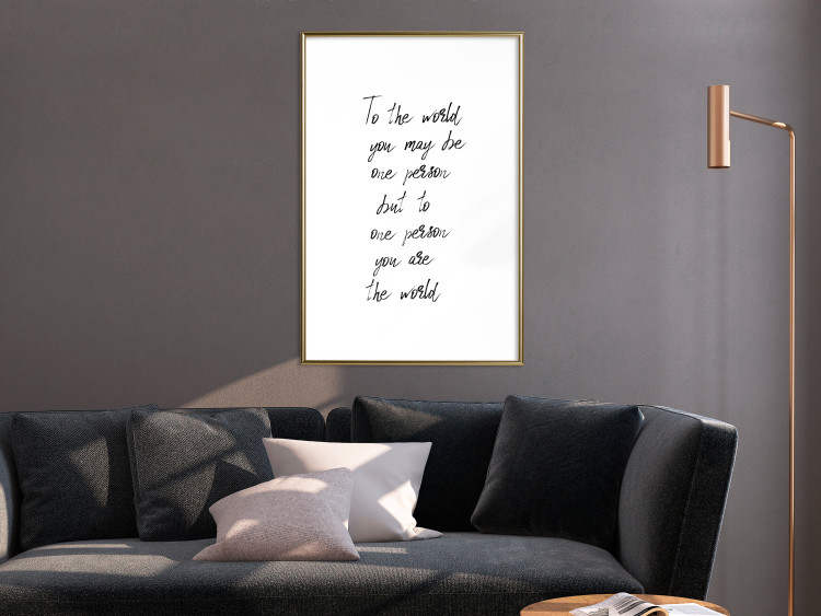 Wall Poster You Are My World - English quote on a contrasting white background 125272 additionalImage 13