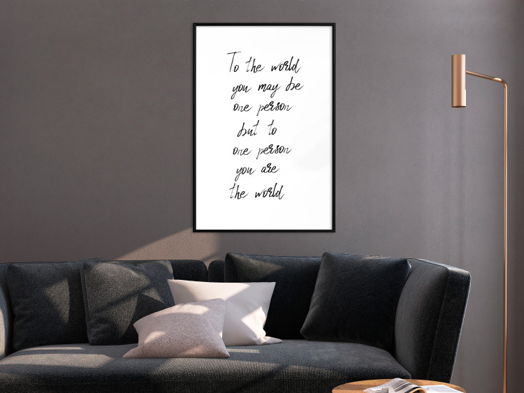 Wall Poster You Are My World - English quote on a contrasting white background 125272 additionalImage 5