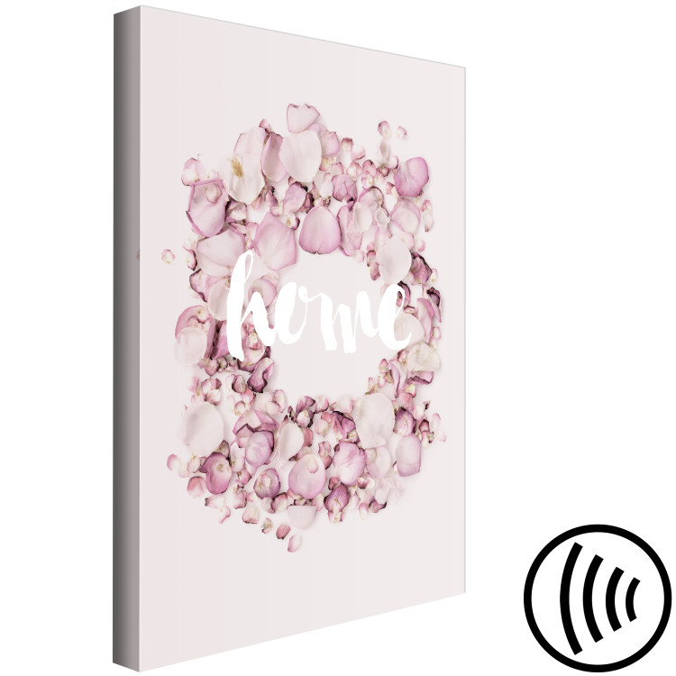 Canvas Print Scented Home (1-part) vertical - English inscription and pink flowers 127472 additionalImage 6