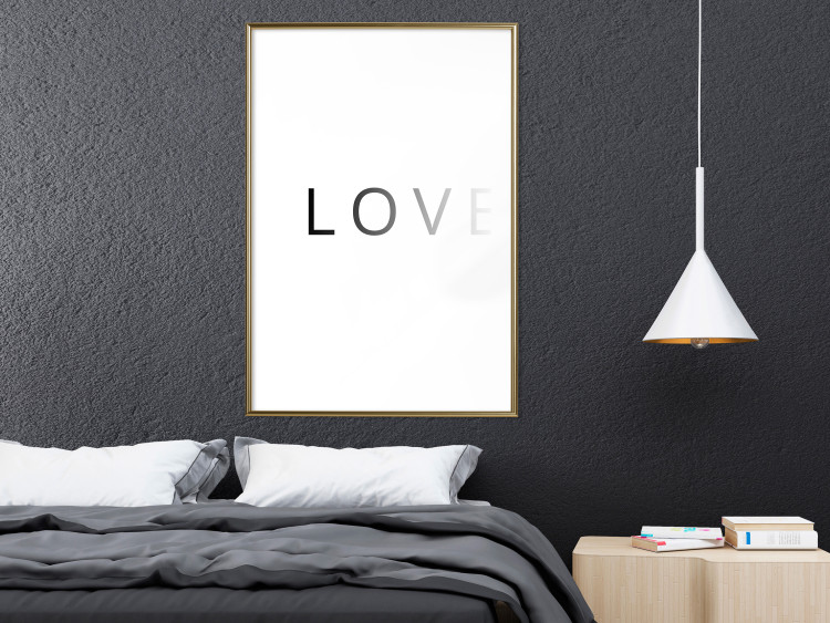 Poster Loading Love - fading black English text on white background 127872 additionalImage 19