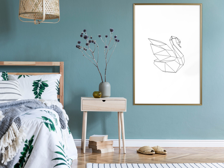 Wall Poster Geometric Swan - abstract animal line art on white background 128072 additionalImage 13