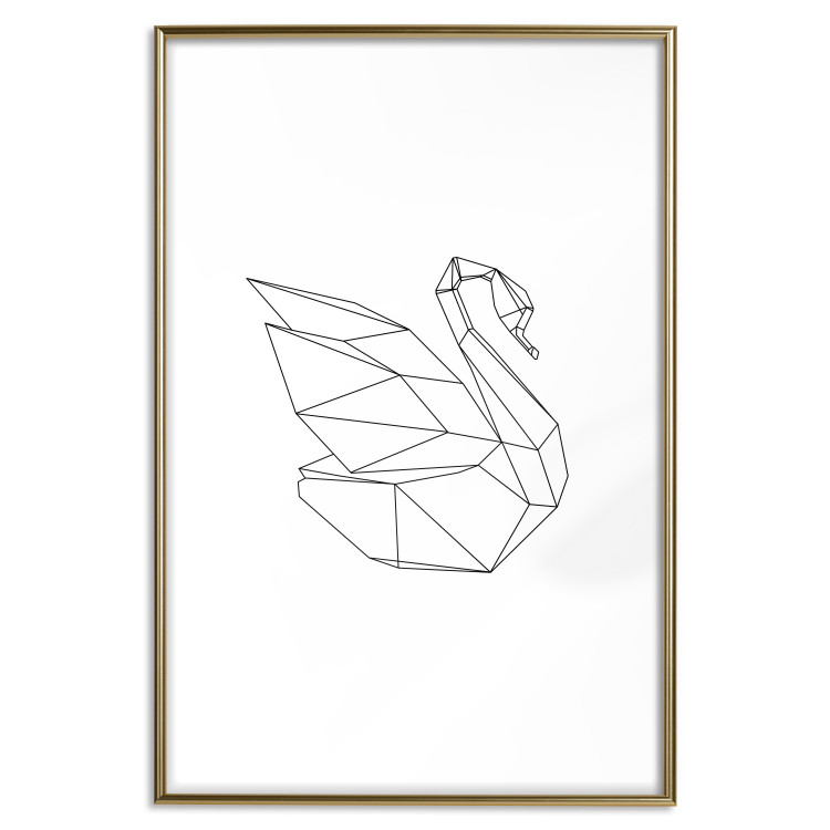 Wall Poster Geometric Swan - abstract animal line art on white background 128072 additionalImage 17