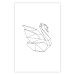 Wall Poster Geometric Swan - abstract animal line art on white background 128072
