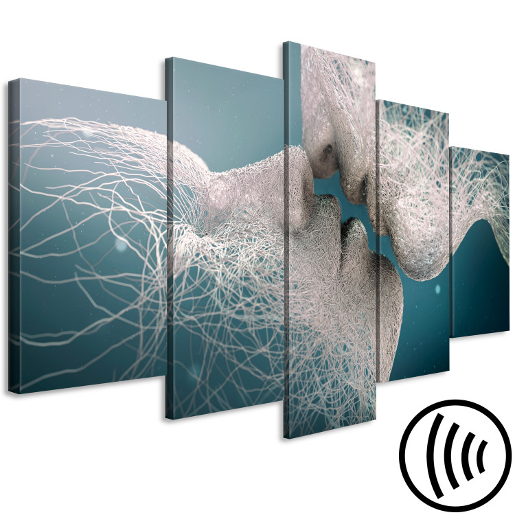Canvas Touch of Breath (5-part) wide - love of abstract people 128772 additionalImage 6