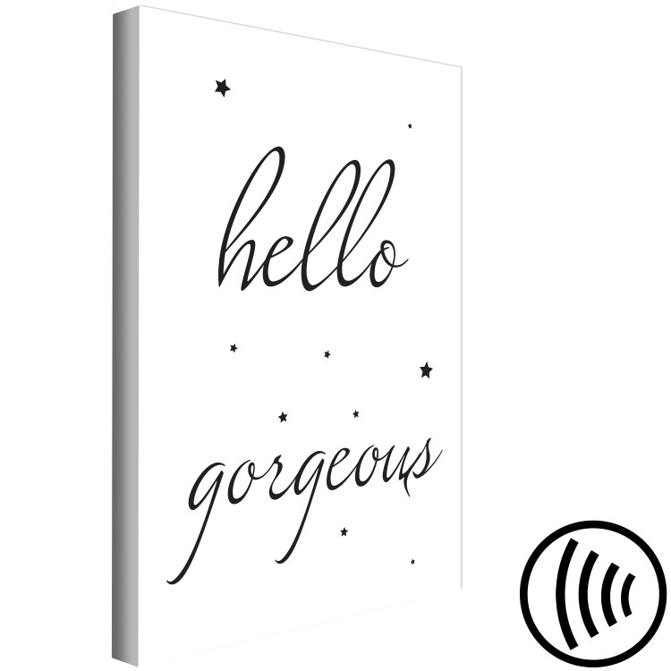 Canvas Art Print Hello Gorgeous (1-part) vertical - English inscription with stars 129572 additionalImage 6
