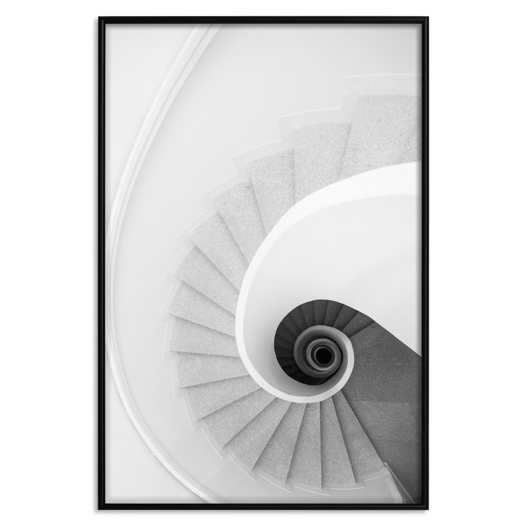 Poster White Stairs - black and white architecture of a winding staircase 129772 additionalImage 16
