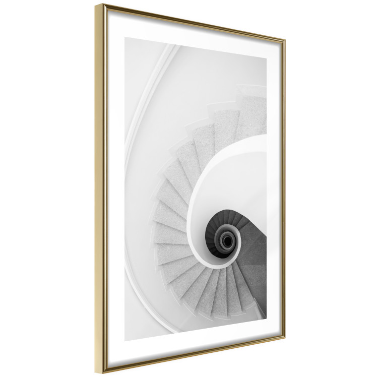 Poster White Stairs - black and white architecture of a winding staircase 129772 additionalImage 7