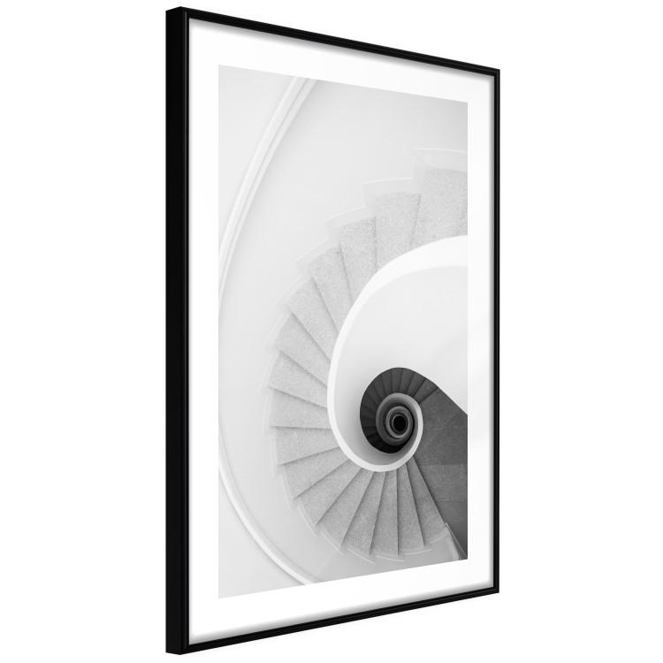 Poster White Stairs - black and white architecture of a winding staircase 129772 additionalImage 8