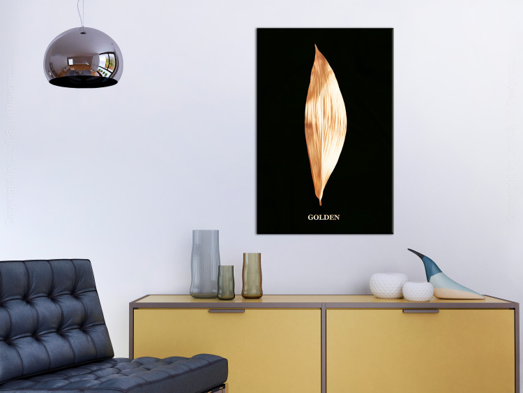 Canvas Print Modest Elegance (1-piece) Vertical - abstract golden leaf 130472 additionalImage 3
