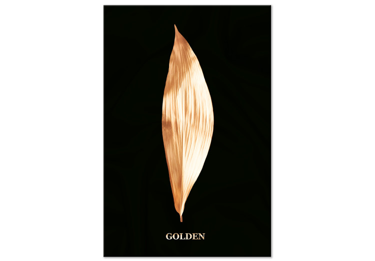 Canvas Print Modest Elegance (1-piece) Vertical - abstract golden leaf 130472