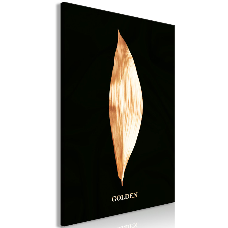 Canvas Print Modest Elegance (1-piece) Vertical - abstract golden leaf 130472 additionalImage 2