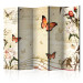 Room Separator Butterfly Melodies II (5-piece) - colorful butterflies against notes and texts 132572
