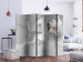 Folding Screen Twisted Illusion II (5-piece) - flowers on white background 132872 additionalThumb 2