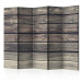 Room Separator Rustic Style II (5-piece) - composition in horizontal brown planks 132972