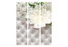 Room Separator Pearl Luxury (3-piece) - white flowers and quilted pattern background 133472 additionalThumb 3